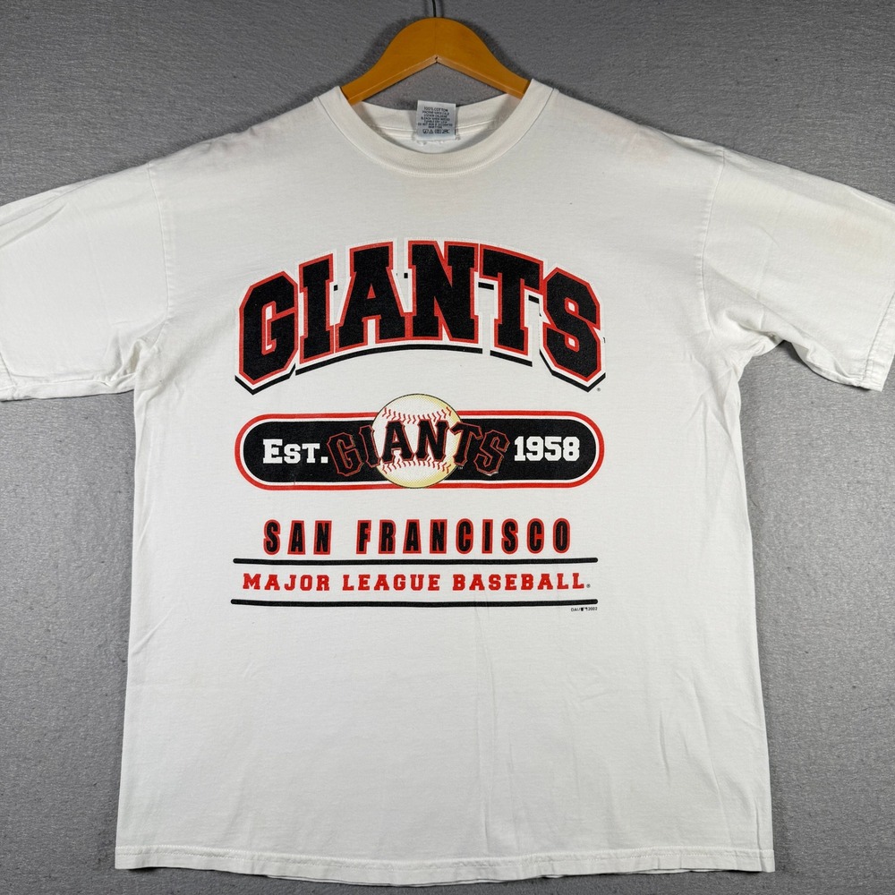 Vintage 2002 San Francisco Giants MLB T-Shirt White Dynasty XL Mens Graphic Tee